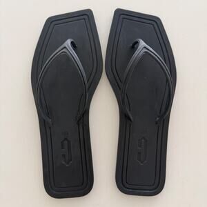 Carlotha Ray Square Toe Sandals Black Rubber IT 35/36 US 6-7